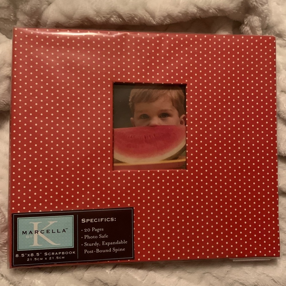 Red and white polka dot scrapbook